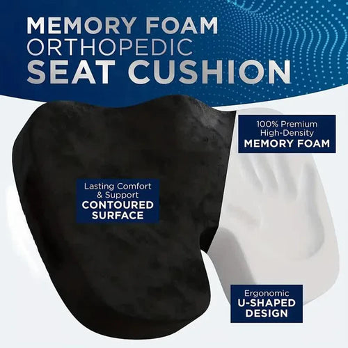 Ergonomic Memory Foam Seat Cushion – Doctor-Recommended Sciatica &amp; Tailbone Relief
