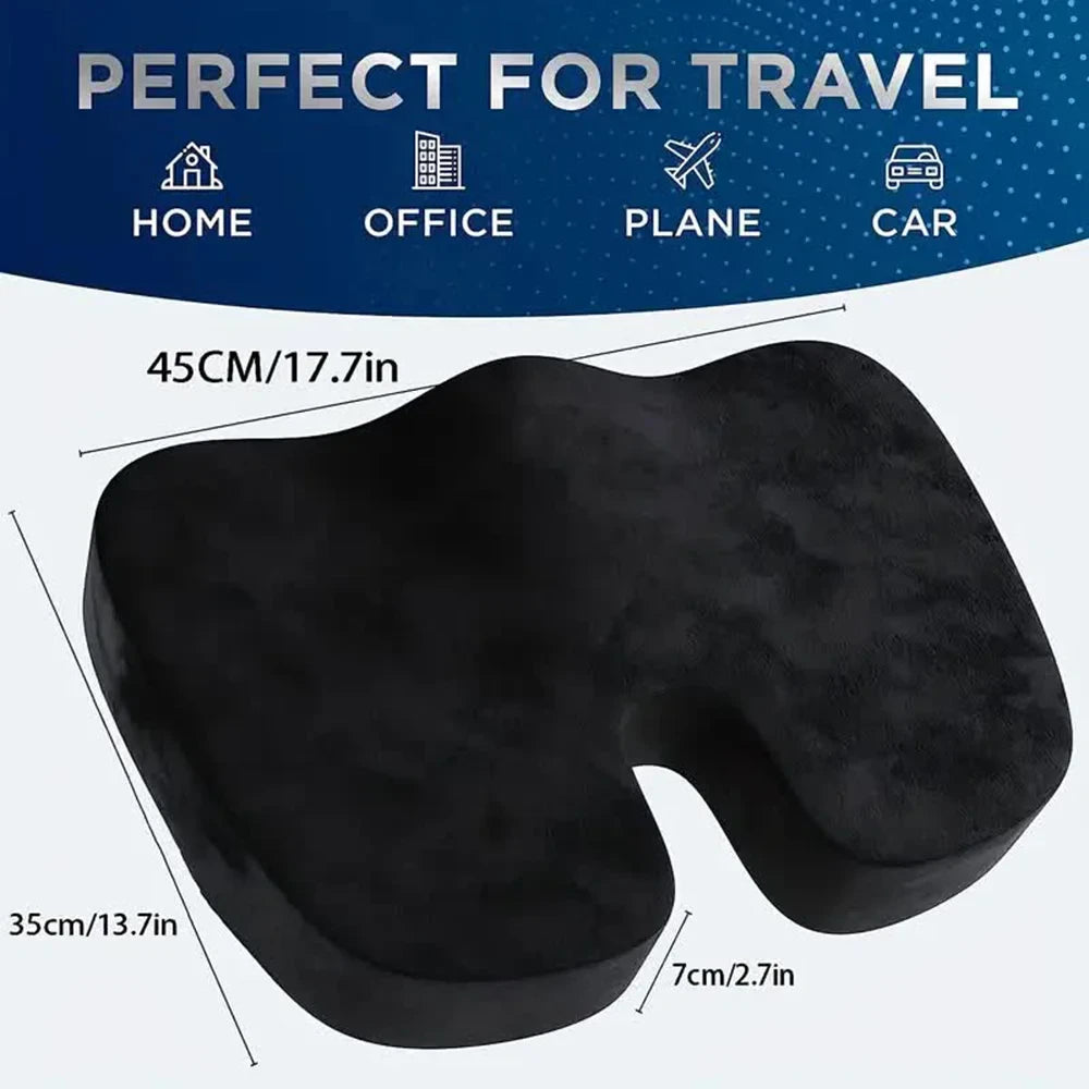 Ergonomic Memory Foam Seat Cushion – Doctor-Recommended Sciatica &amp; Tailbone Relief