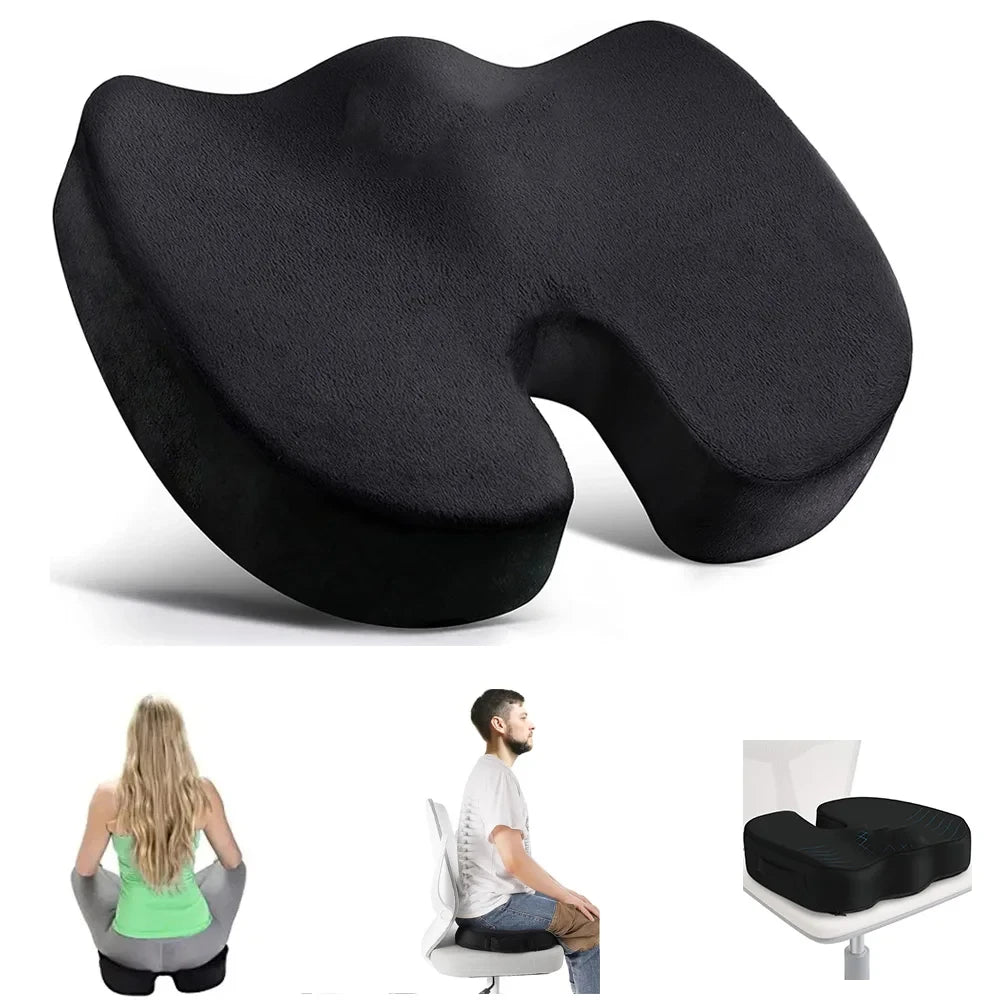 Ergonomic Memory Foam Seat Cushion – Doctor-Recommended Sciatica &amp; Tailbone Relief